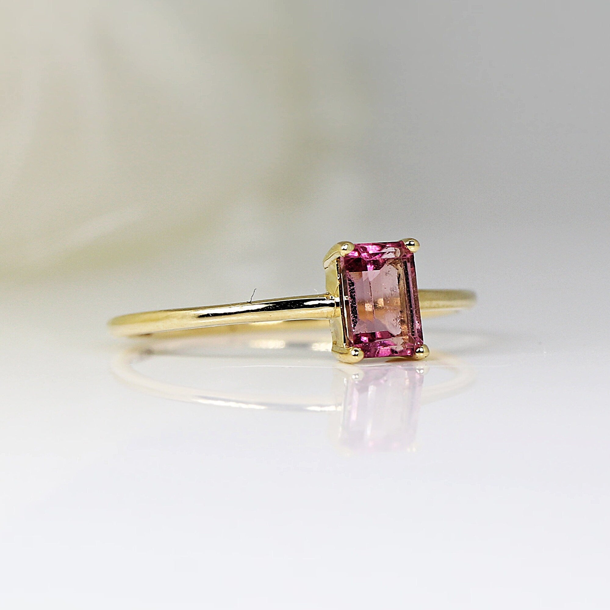 14k Gold Pink Tourmaline Ring