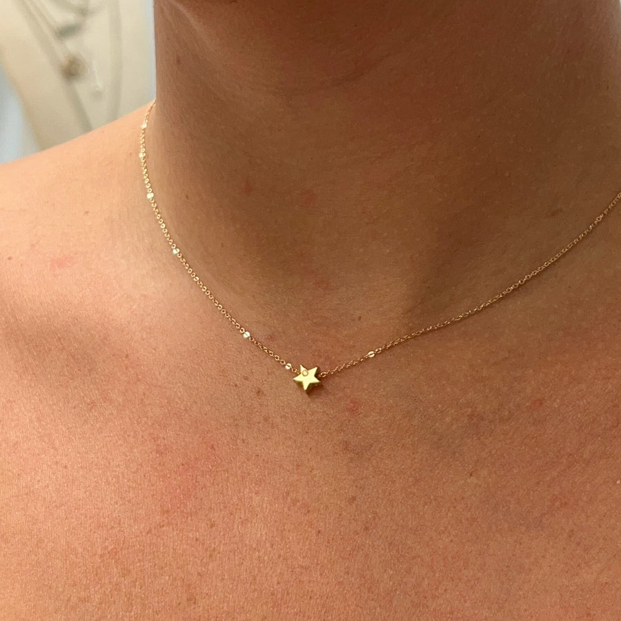 Diamond Star Necklace, Sliding Star Necklace