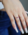 Pink Baguette Tourmaline & Diamond Ring, Art Deco Minimalist Ring