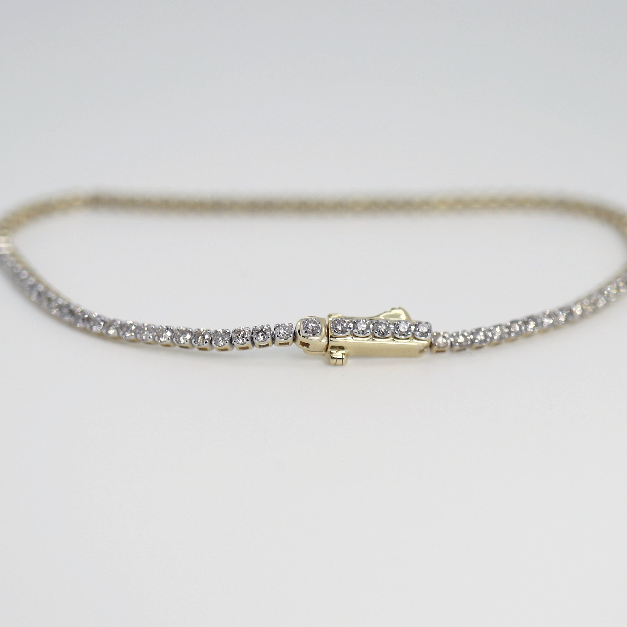 2 Ct Diamond Tennis Bracelet, 14k Yellow Gold Genuine Natural Diamond Bracelet