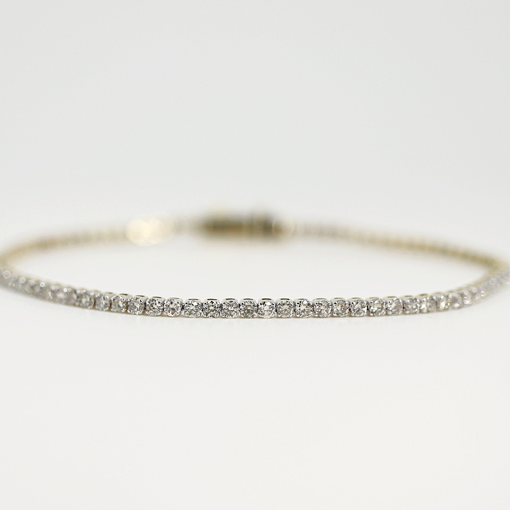 2 Ct Diamond Tennis Bracelet, 14k Yellow Gold Genuine Natural Diamond Bracelet