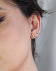 14k Gold Hammered Bar Stud Earrings, Thick Bar Earrings