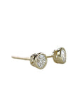 0.50 Ct Solid Gold Diamond Studs, 1/2 Ct Natural Diamond Bezel Stud Earrings