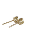0.50 Ct Solid Gold Diamond Studs, 1/2 Ct Natural Diamond Bezel Stud Earrings