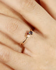 Dainty Cluster Ring, Gemstone Promise Ring with Alexandrite, Opal, Ruby