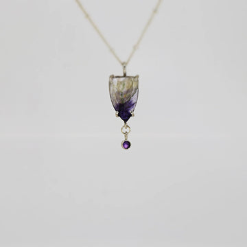 Sterling Silver Prong Purple Gemstone Necklace