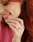 Pink Tourmaline Cluster Ring 14k Gold, Multi Stone Ring