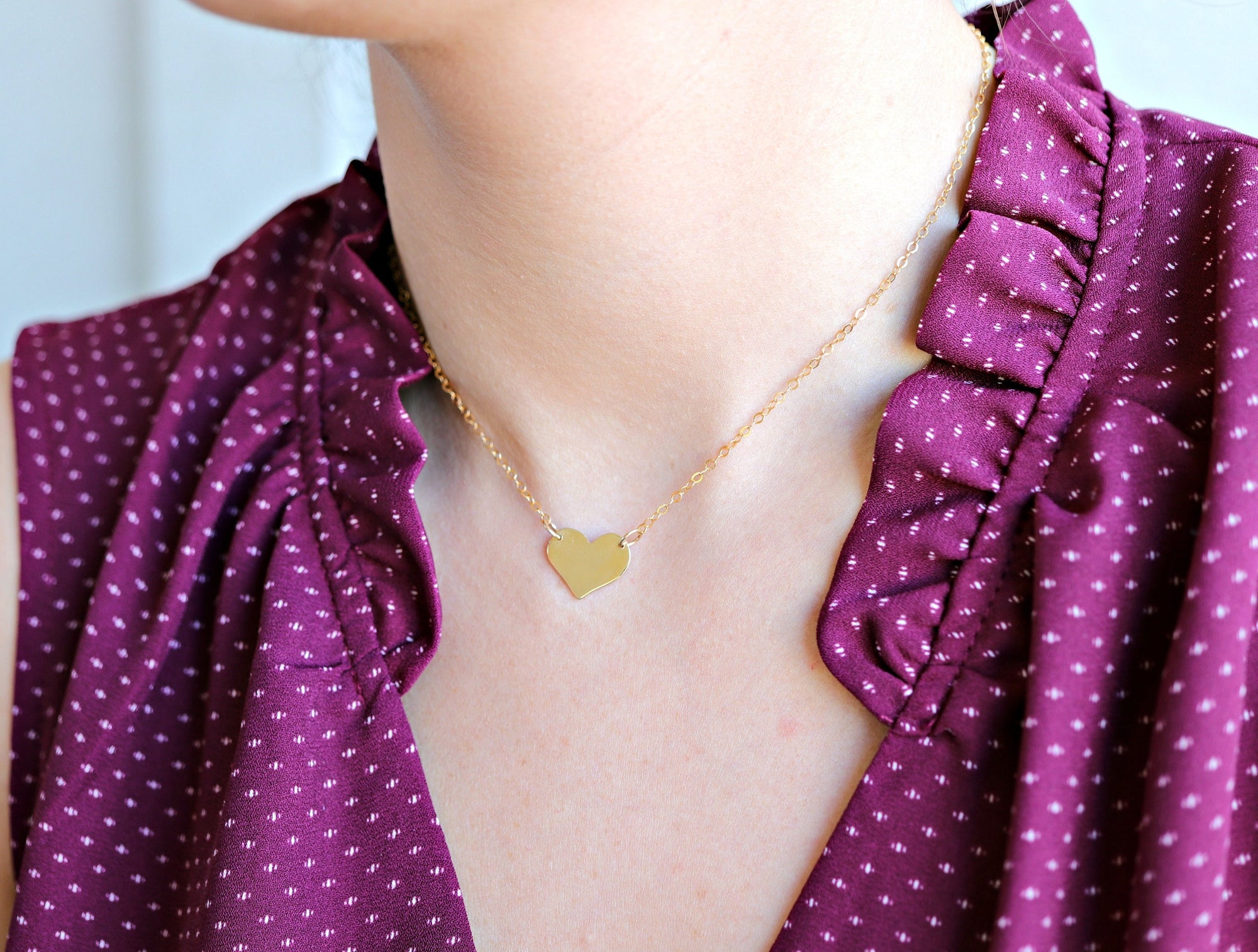 14k Gold Heart Personalized Necklace