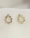 Diamond Teardrop Earrings, 14k Solid Gold Diamond Stud Earrings, Christmas Gift, Dainty Drop Studs, Minimalist Studs Earrings, Single/Pair