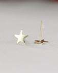 Tiny Star Studs 14k Solid Gold, Second Hole Studs