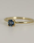 14k Gold Blue Montana Sapphire Ring, September Birthstone
