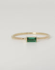 Minimalist Baguette Emerald Ring 14k Gold