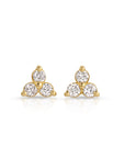 Diamond Trio Stud Earrings, Diamond Cluster Earrings