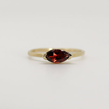 Marquise Garnet Ring, 14k Gold Garnet Engagement Ring