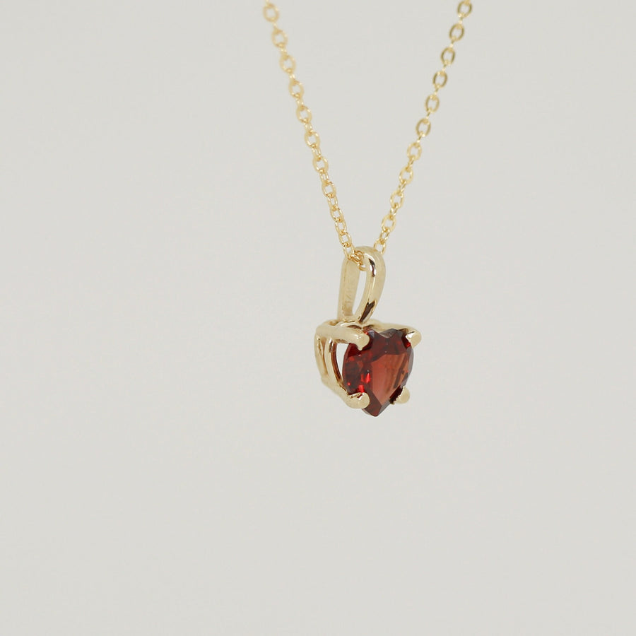 Heart Shaped Garnet Necklace in 10K Yellow Gold – Ann-Louise Jewellers