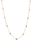 Diamond Station Necklace, Red and Champagne Diamond By the Yard Necklace,