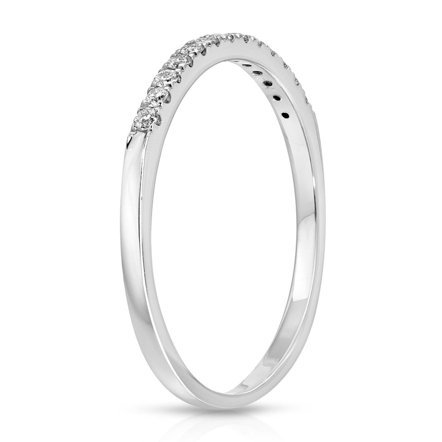 Half Eternity Diamond Wedding Band, 14k White Gold Diamond Eternity Ring