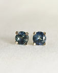 Blue Montana Sapphire Stud Earrings 14k Gold