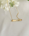 Personalized Gold or Sterling Silver Bar Necklace, Gold or Silver Custom Name Necklace