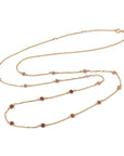 Diamond Station Necklace, Red and Champagne Diamond By the Yard Necklace,
