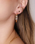 1 Inch Gold Hoop Earrings, Hammered Gold Filled Hoop Earrings
