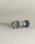 Blue Montana Sapphire Stud Earrings 14k Gold