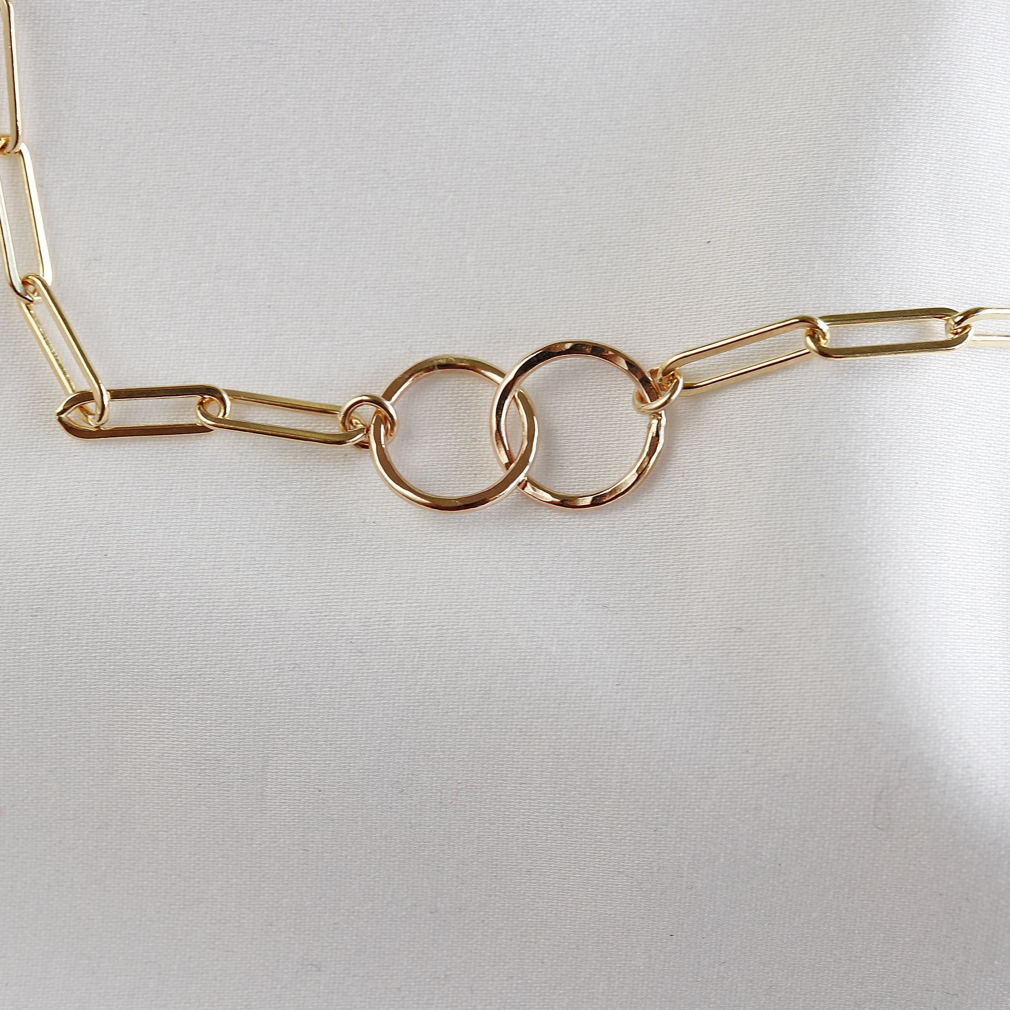 Interlocking Circle Necklace, Gold Eternity Circle Necklace