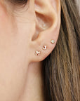 Tiny Initial Stud Earrings 14k Gold, Monogram Earrings