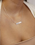Sterling Silver Mama Bar Necklace, Mothers Necklace