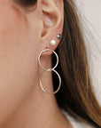 Double Hoop Earrings, Sterling Silver Hoop Earrings