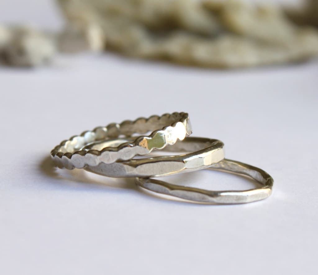 Stacking Rings: Dots, Hammered and Textured Rings (set of 3)