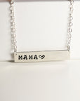 Sterling Silver Mama Bar Necklace, Mothers Necklace