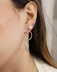Double Hoop Earrings, Sterling Silver Hoop Earrings