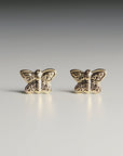 Butterfly Stud Earrings 14k Gold, Butterfly Earrings, Butterfly Jewelry, Minimalist Gold Butterfly Earrings, Graduation Gift, Teen Jewelry
