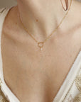 Diamond Briolette Necklace in 14k Solid Yellow Gold