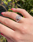 Natural Diamond Heart Ring 14k White Gold, Heart Diamond Ring