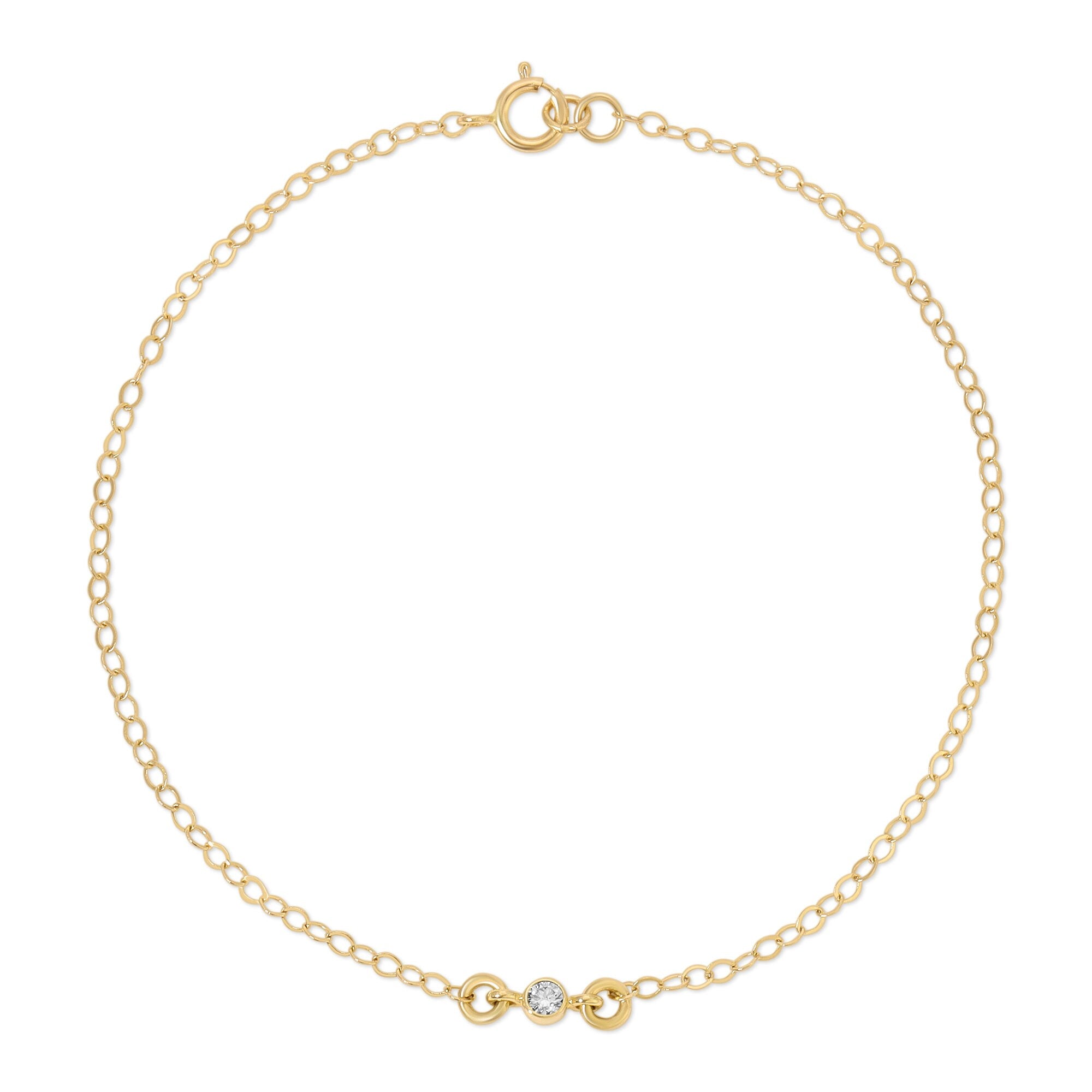 Bezel Set Diamond Bracelet 14k Gold