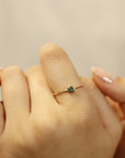 Emerald Stacking Ring 14k Gold