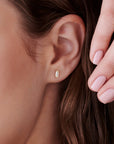 Baguette Diamond Stud Earrings 14k Gold