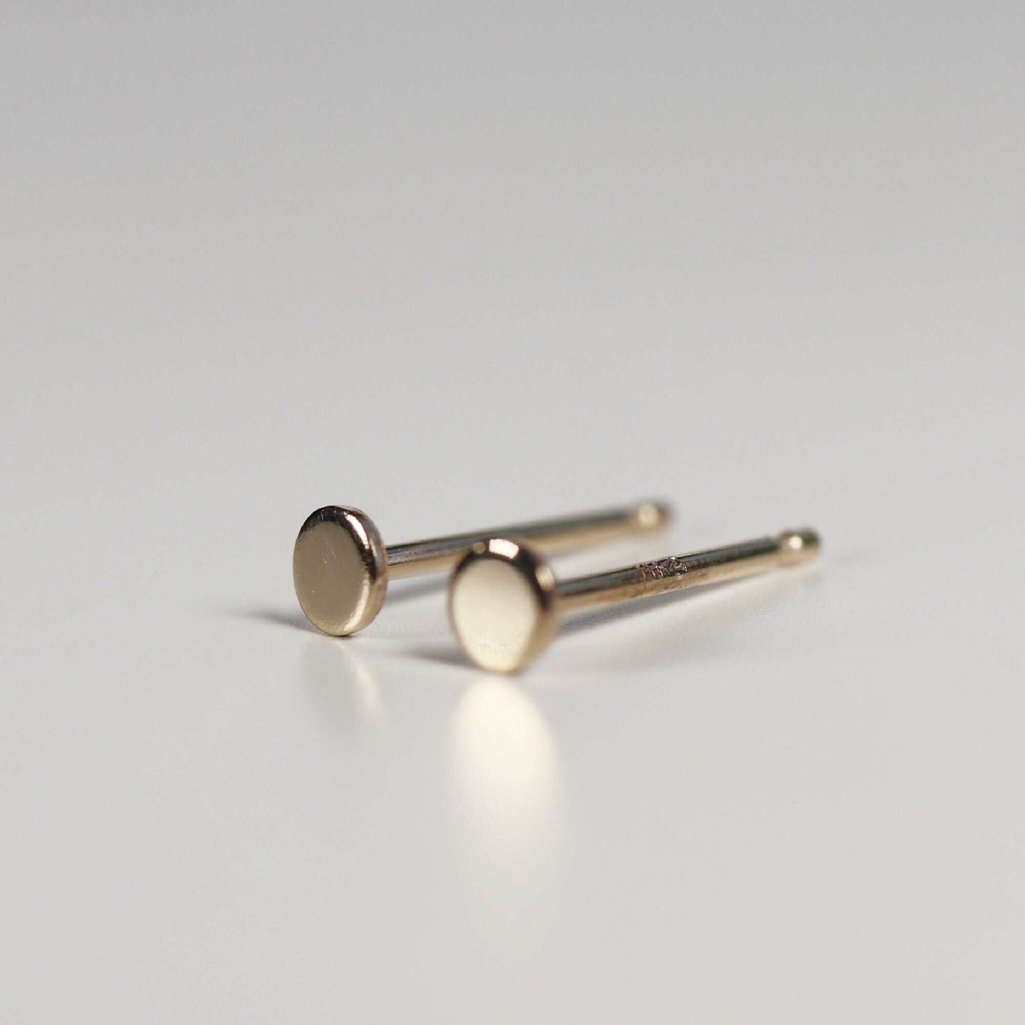 14k Solid Gold Dot Stud Earrings