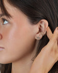 14k Gold Cz Ear Cuff, Single (Half Pair) Solid Gold Ear Cuff, No Piercing Gold Cartilage Cuff, Non Pierced Ear Wrap