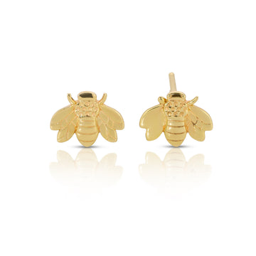 Bumble Bee Earrings 14k Gold, Solid Gold Honey Bee Earrings, Bee Jewelry, Minimalist Bumble Bee Earrings, Graduation Gift, Teen Jewelry