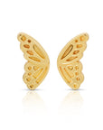 14k Gold Butterfly Wings Stud Earrings, Nature Inspired Gift, Butterfly Earrings