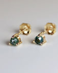 Montana Sapphire Earrings 14k Gold, Rose Cut Sapphire Bridal Earrings, Screw Back Earrings, Christmas Gift, Wedding Jewelry, Gemstone Stud