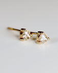 Rose Cut Diamond Earrings 14k Gold, Diamond Screw Back Earrings, Bridal Earrings, Christmas Gift, Wedding Jewelry, Diamond Studs,