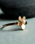 Rose Gold Pearl Ring, Cherry Blossom Sakura Ring
